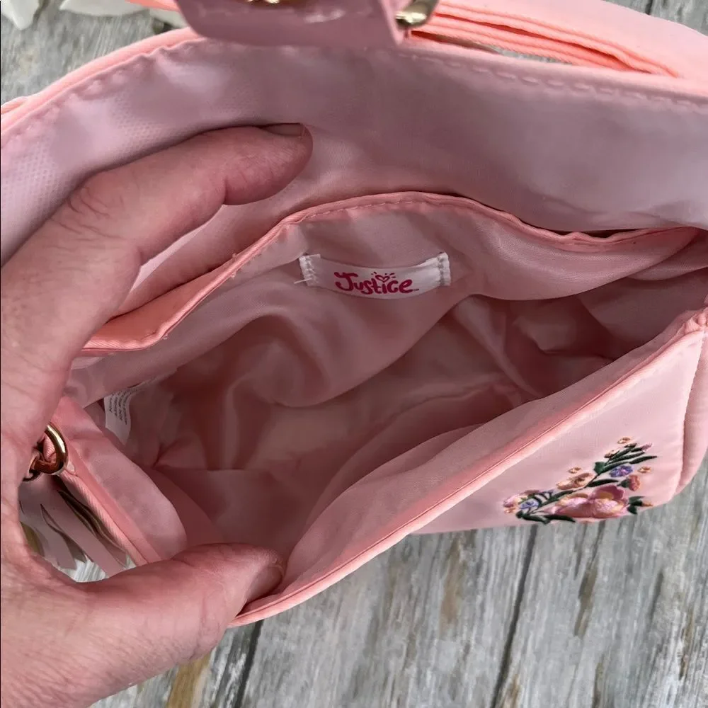 Justice Girl's Floral Flap Shoulder Bag Purse